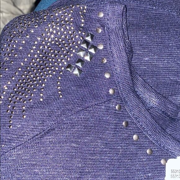 ✨Express Rhinestone Shoulder Georgette Top✨ - Picture 3 of 4